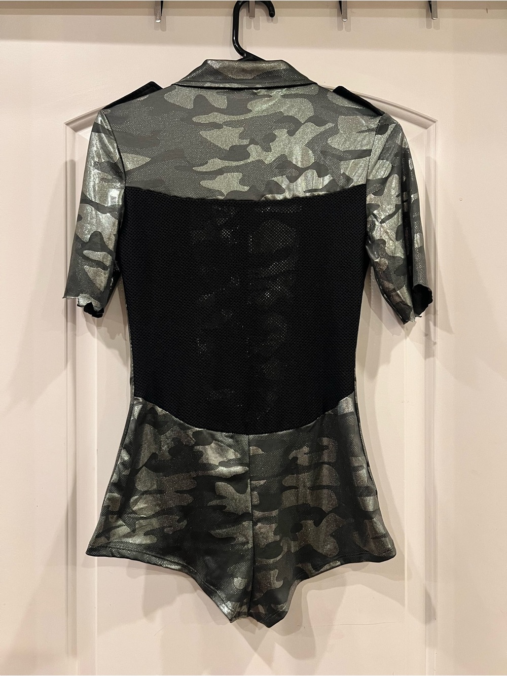 Forplay High Classified Soldier Costume Romper M/L Metallic Camo Zip Front - Picture 2 of 5
